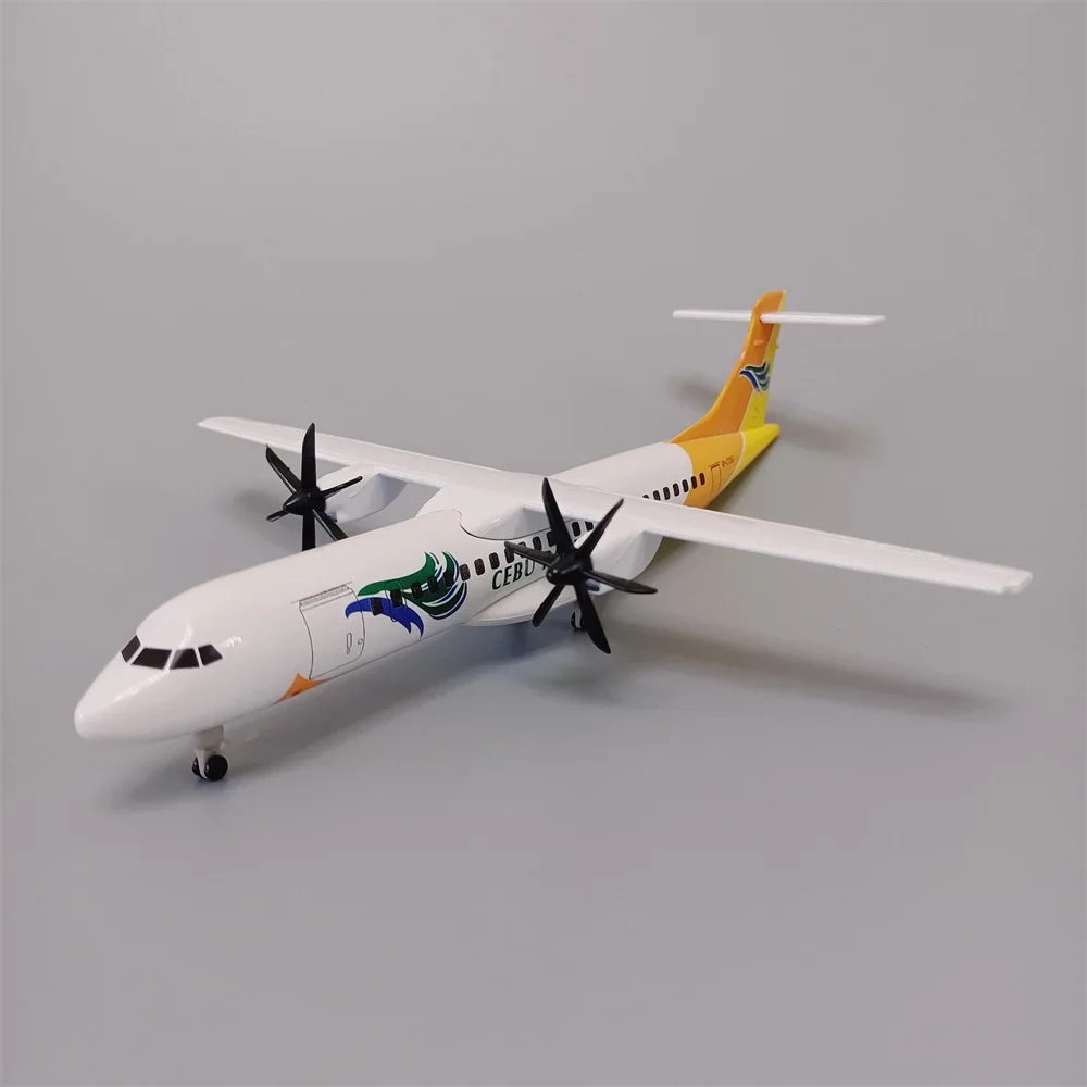 Новая модель самолета 20 см Филиппины CEBU PACIFIC AIR ATR Airlines из сплава металла, модель самолета с колесами, пропеллеры