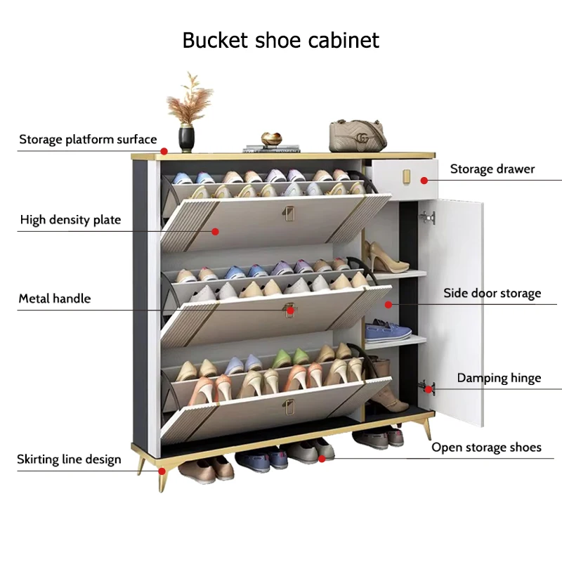 Extremely Narrow Shoes Storage Cabinet Modern Style Entryway Storage Organizer Cabinet For Shoes