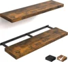 Floating Shelves for Wall, 36" Wall Mounted Rustic Wood Shelves for Bathroom, Bedroom, Living Room(Rustic Brown,Set of 2) 1