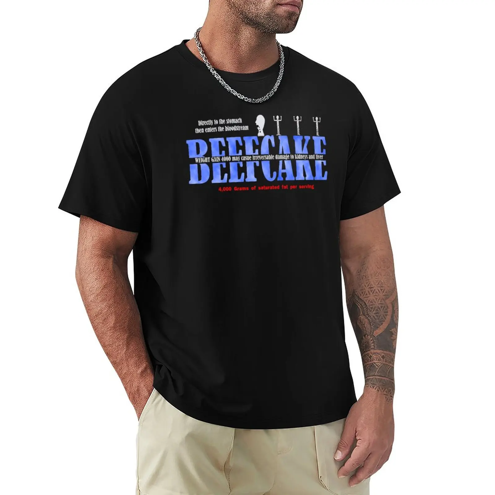 

Beefcake weight gain 4000 T-Shirt vintage for a boy korean fashion Men's cotton t-shirt