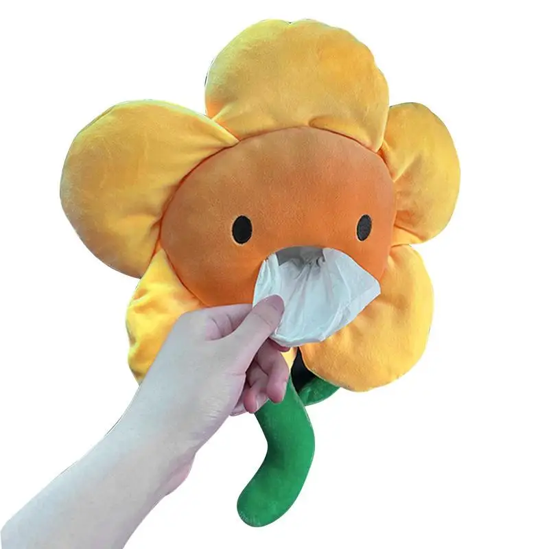 

Автомобильная коробка для салфеток для лица, Универсальный декоративный Подсолнух, бумажный диспенсер для салфеток на подголовник, автомобильные аксессуары