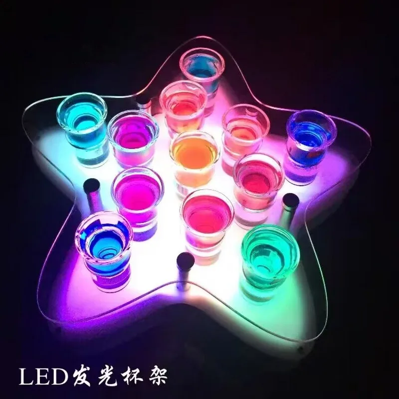 Rechargeable Airplane Shape Led Cocktail Glass Holder Shot Glass Wine Rack For Nightclub Bar Ktv Wedding Party Decoration