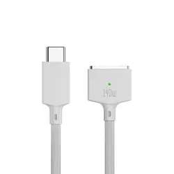 2M USB Type C to Magsafe 3 Magnetic Charger Cord - 140W Laptop Charging Cable Converter (White)