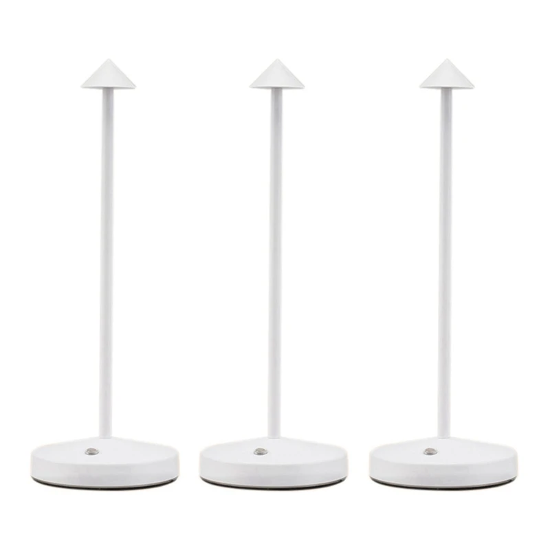 

3X 1800Mah Rechargeable LED Table Lamp Modern Touch Adjustment Table Lamp For Bedroom Restaurant Decoration Light White