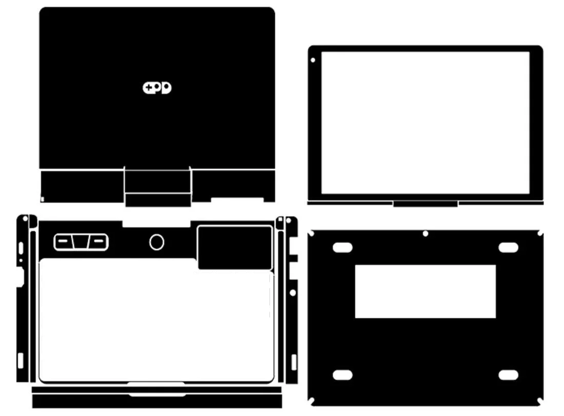 사전 절단 1xTop + 1xPalmrest + 1xScreen 베젤 + 1xBottom 스킨 스티커 커버 케이스 필름, GPD WIN 2 6 인치 포켓 3 휴대용 게임용