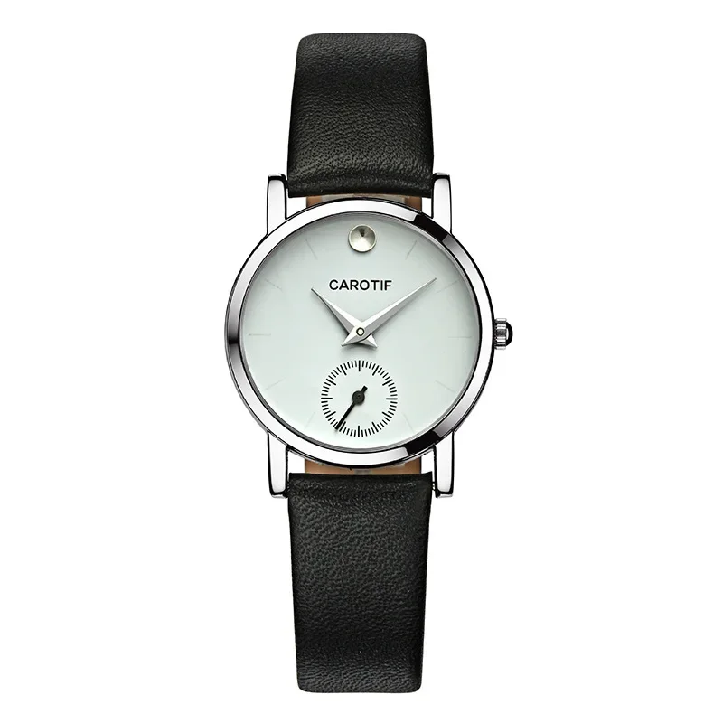 Carotif Leather Ultra-Thin Couple Watch a Pair of Belt Fashion Watch Waterproof Quartz Watch
