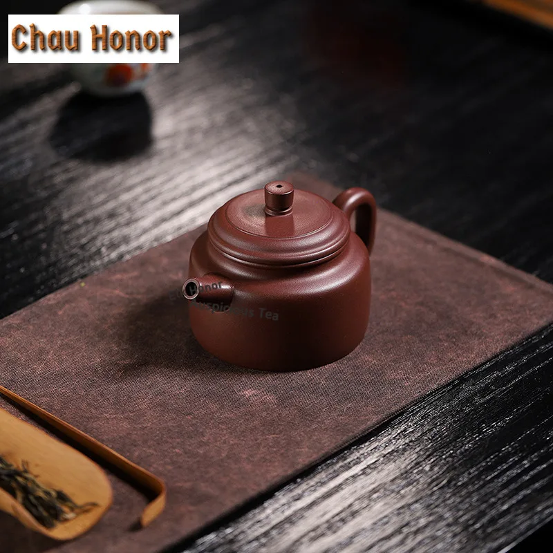 290ml High-end Yixing Purple Clay Teapots Handmade Dezhong Pot Raw Ore Mud Tea Maker Kettle With Strainer Zisha Tea Set Cha
