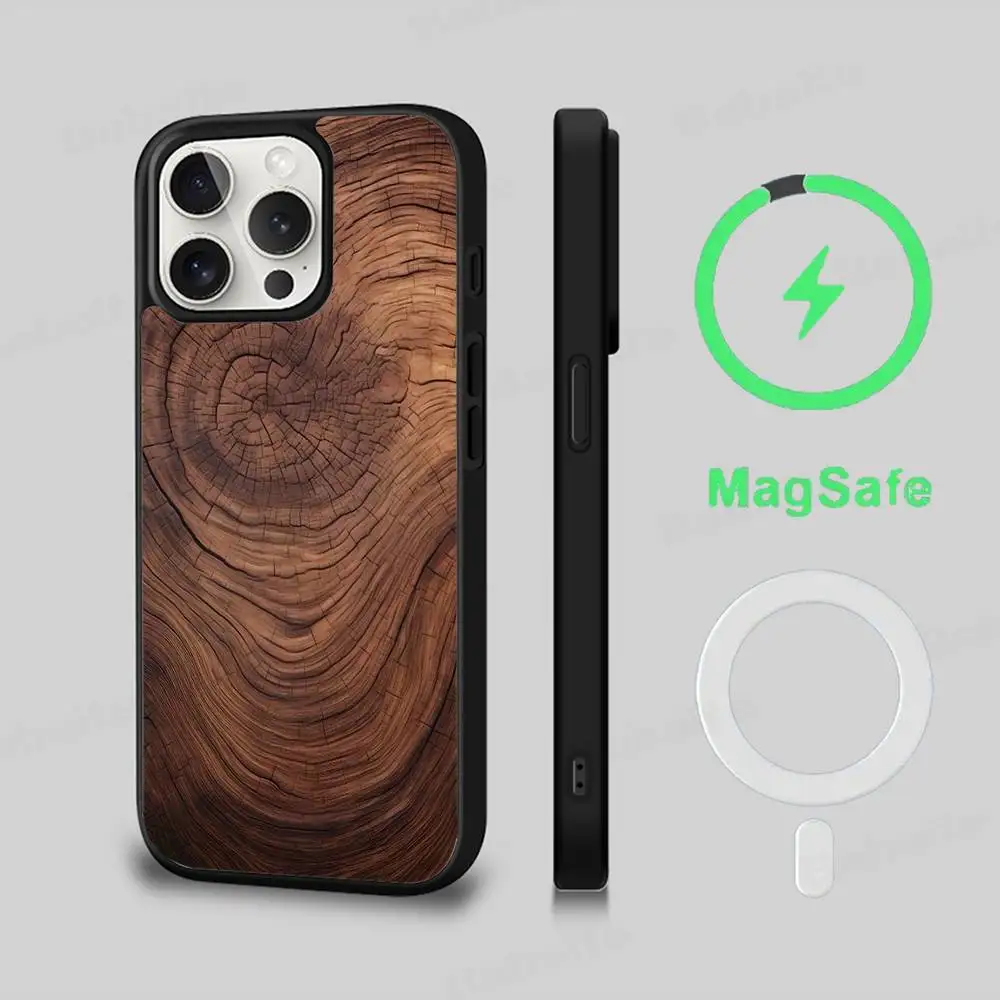 Wood Texture Art MagSafe Phone Case - Shockproof Cover