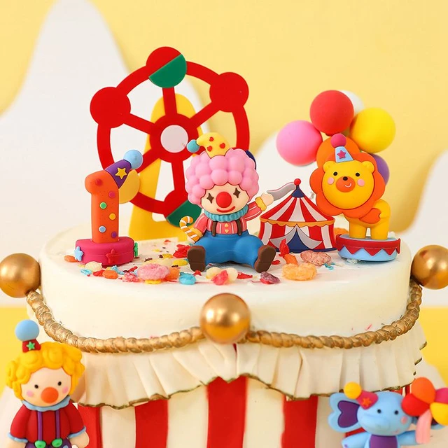 FIGURINE DECOR DE GATEAU,6--Décoration de gâteau en forme de Clown