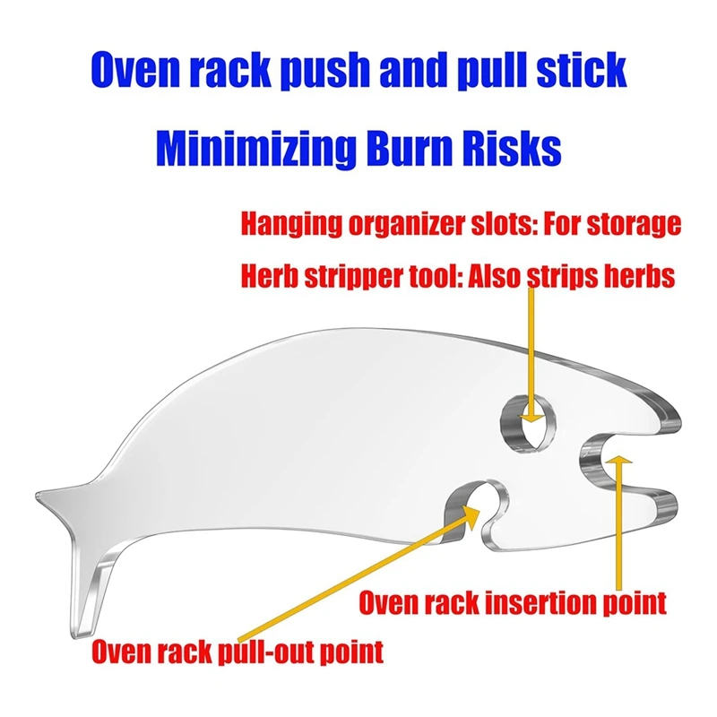 Oven Rack Hook For Sliding In-And-Out, Oven Rack Push Pull Tool Puller Stick Accessory For Minimizing Burn Risks