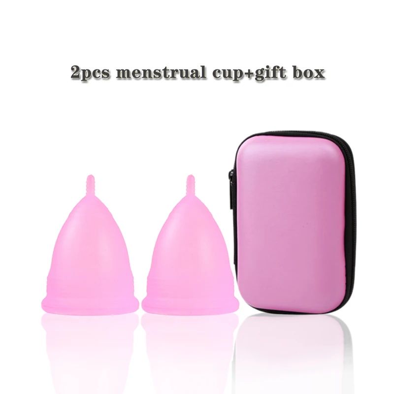 

Medical Silicone Menstrual Cup&Foldable Cup Feminine Hygiene Menstrual Period Reusable Vaginal Bowl gift Face Cleansing Brush