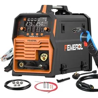 250A MIG Welder,6 in 1 Gas MIG/Gasless Flux Core/Stick/Lift TIG/Spot Welding/Spool Gun Compatible Aluminum Welding Machine Large 1