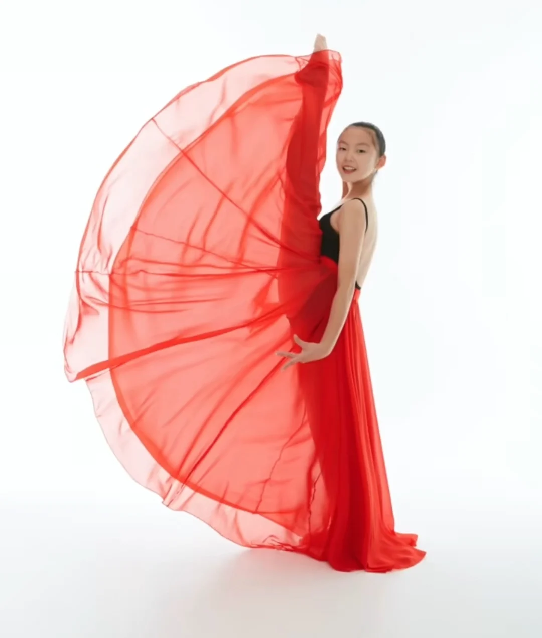 Gonna Lunga In Chiffon Sfumato Per Danza | Gonna A 360° Con Fodera | Vita Elastica | Taglia Unica | Danza Classica E Moderna