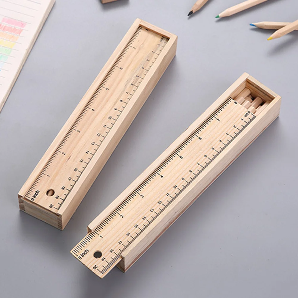 

1 Set Wooden Case Drawer Type Pen Box Pen Storage Container for Kids