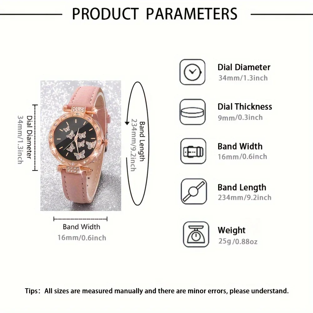 1 set of new fashionable and trendy women's quartz watch set, the best choice for gift giving to the gentle one