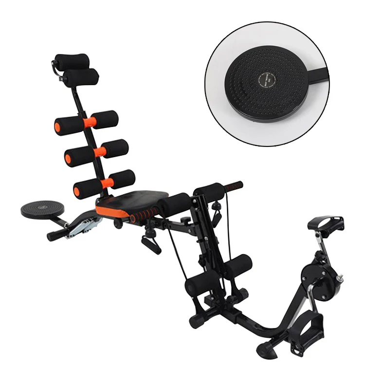 

Multifunctional 6 In 1 Home Gym Abdominal Trainer Six 6 Pack Care Abs Core Exercise Bench With Pedal And Waist Plate