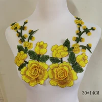2Pcs 3D Flower Embroidery Applique Patches – Lace Collar Decoration for Evening Skirts, Dresses & Sewing DIY Craft Projects - Image 4