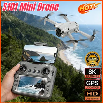 Drone S101 con Doppia Fotocamera 8K, Drone Professionale 5G WiFi 120 °   Drone UAV con Schermo e Sistema Anticollisione, Quadricottero con Angolo di Visione Ampio, 20000M