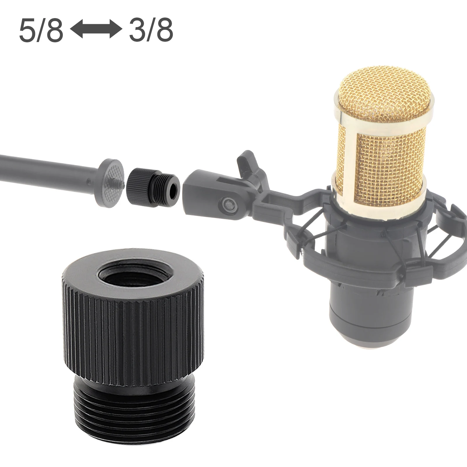 5/8-Inch Male to 3/8-Inch Female Thread Screw Adapter Mic Stand Adapter for Microphone Holder Camera Mount Tripod Accessories