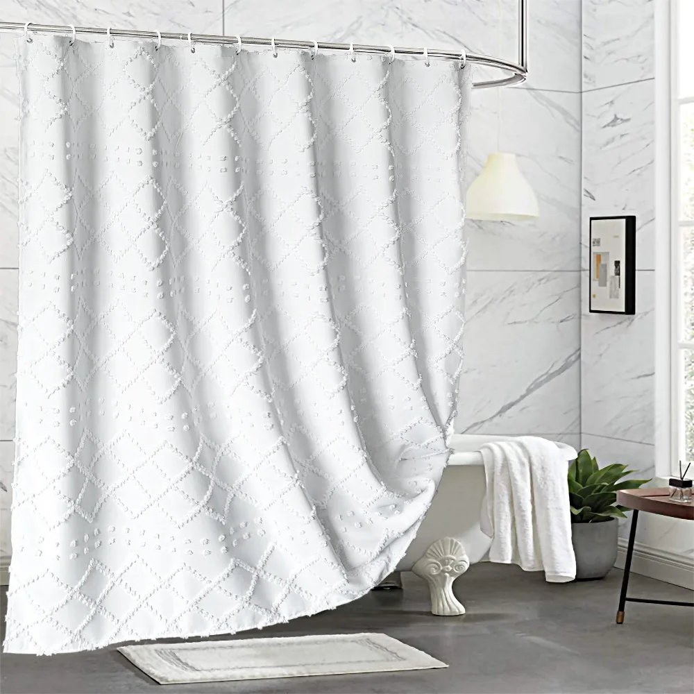 

183x183cm Shower Curtain Waterproof Shower Cover Polyester Curtains Thicken Solid Color Bathroom Curtain Insulation Home Hotel
