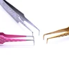 Pink Eyelash Extension Tweezers 90 Degrees Volume Lashes Stainless Steel Accurate Tweezer Non-magnetic Eyelashes Tools Makeup 4