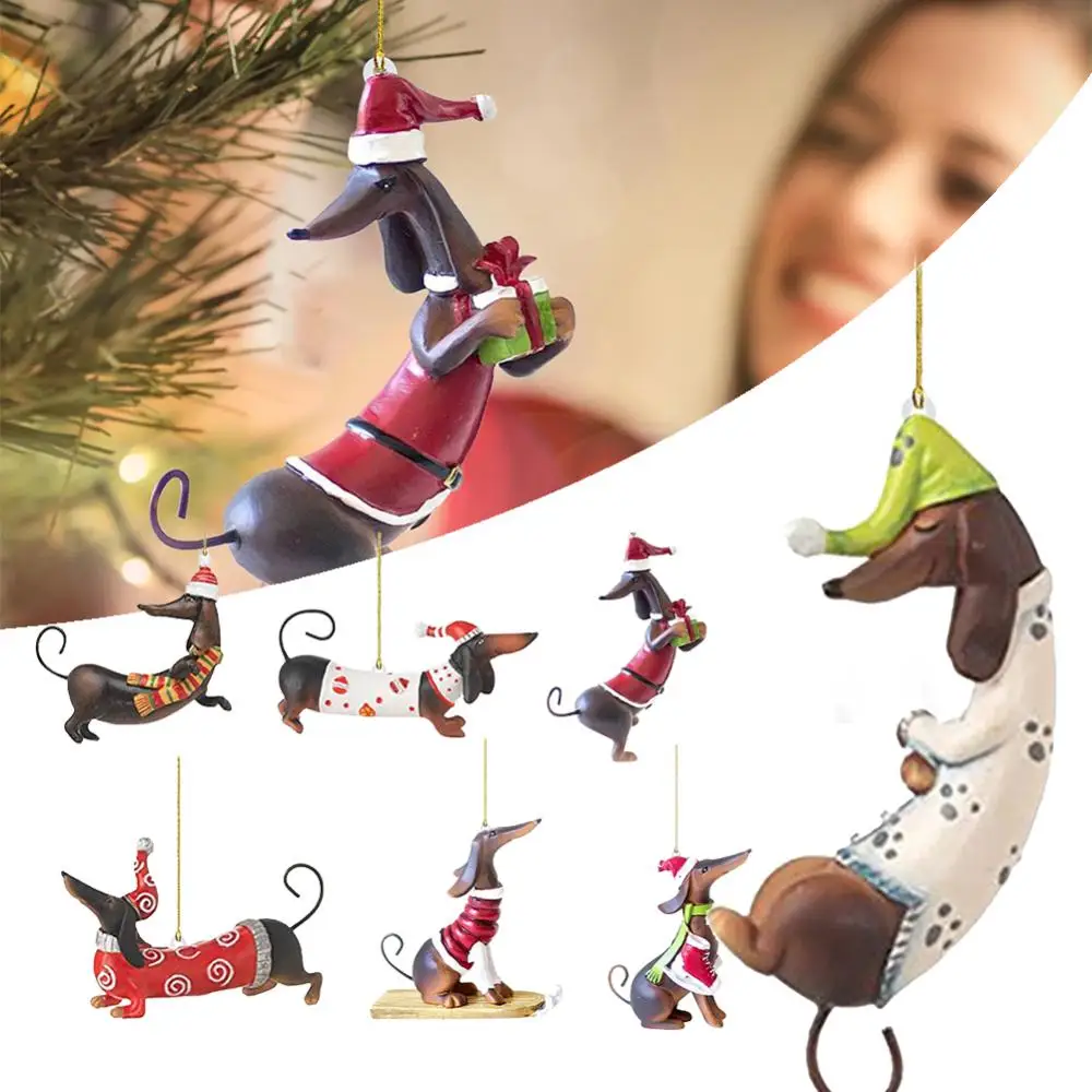 

Dachshunds, собака, Рождественская елка, украшение, рождественская елка, подвески, подвески, плюшевые поделки для рождества, праздника, вечеринки, дома