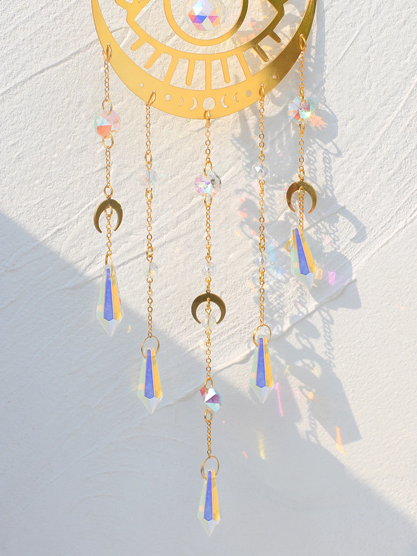 Evil Eye Crystal Sun Catcher Car Ornaments Garden Suncatchers Chakra Prisma Hanging Ornaments Window Wind Chimes Outdoor Decors