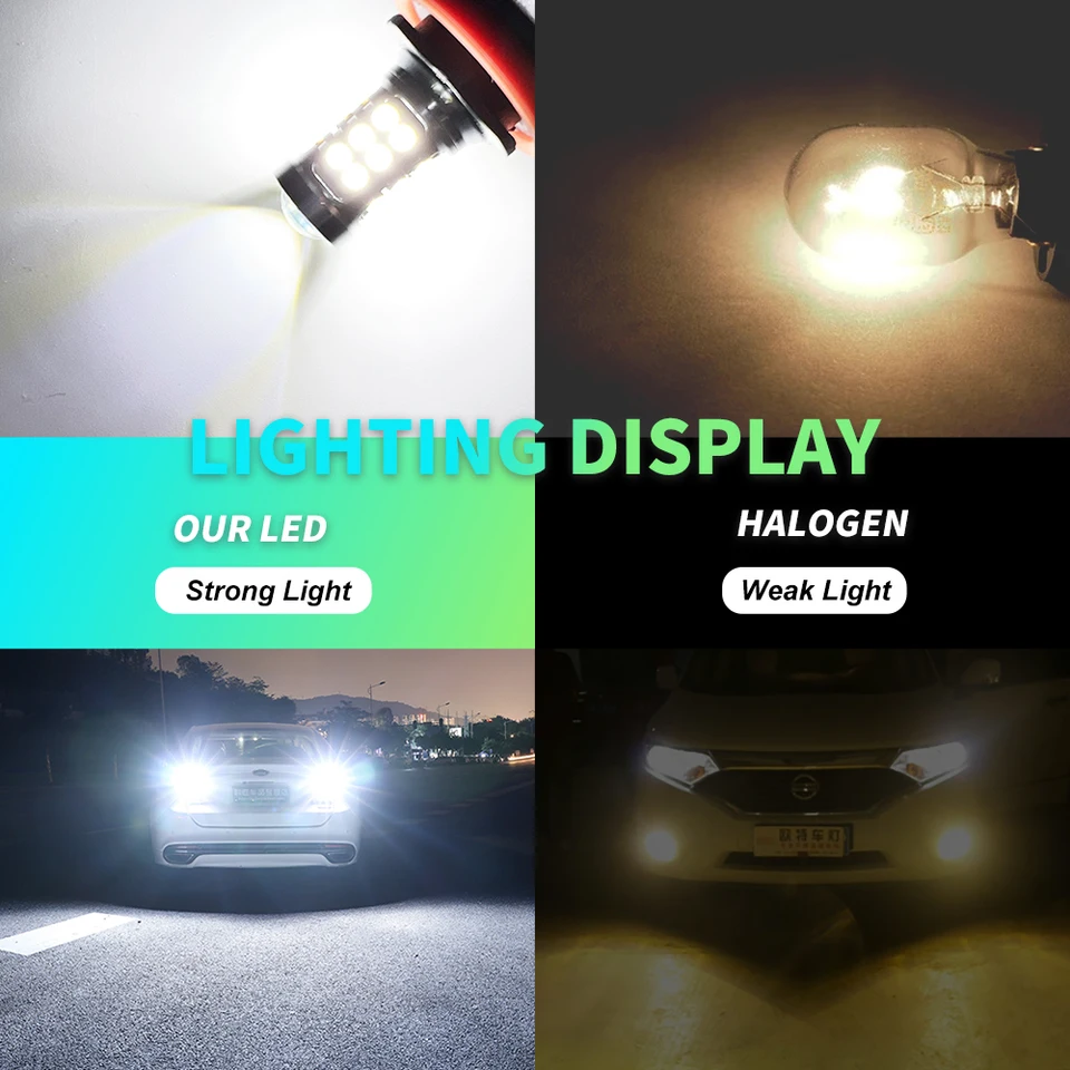 Ampoules LED Pour Phares De Voiture - Compatibles H4, H7, H8/H9/H11, 9005, 9006 - Puissance 72W, Couleur Au Choix