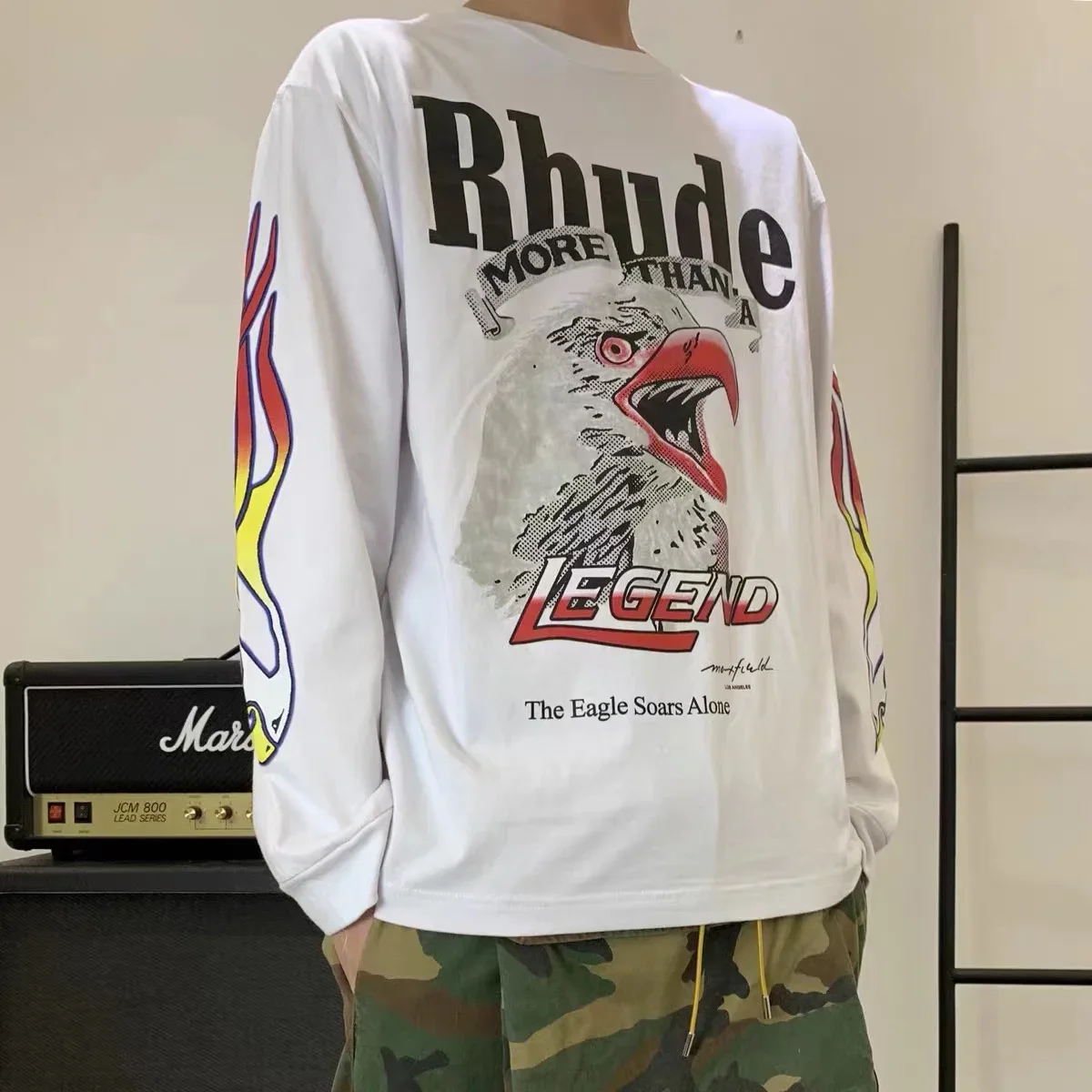 

Объемная женская футболка с рисунком ревеня из ity Los Angeles Limited Flame Eagle футболка с длинным рукавом для мужчин