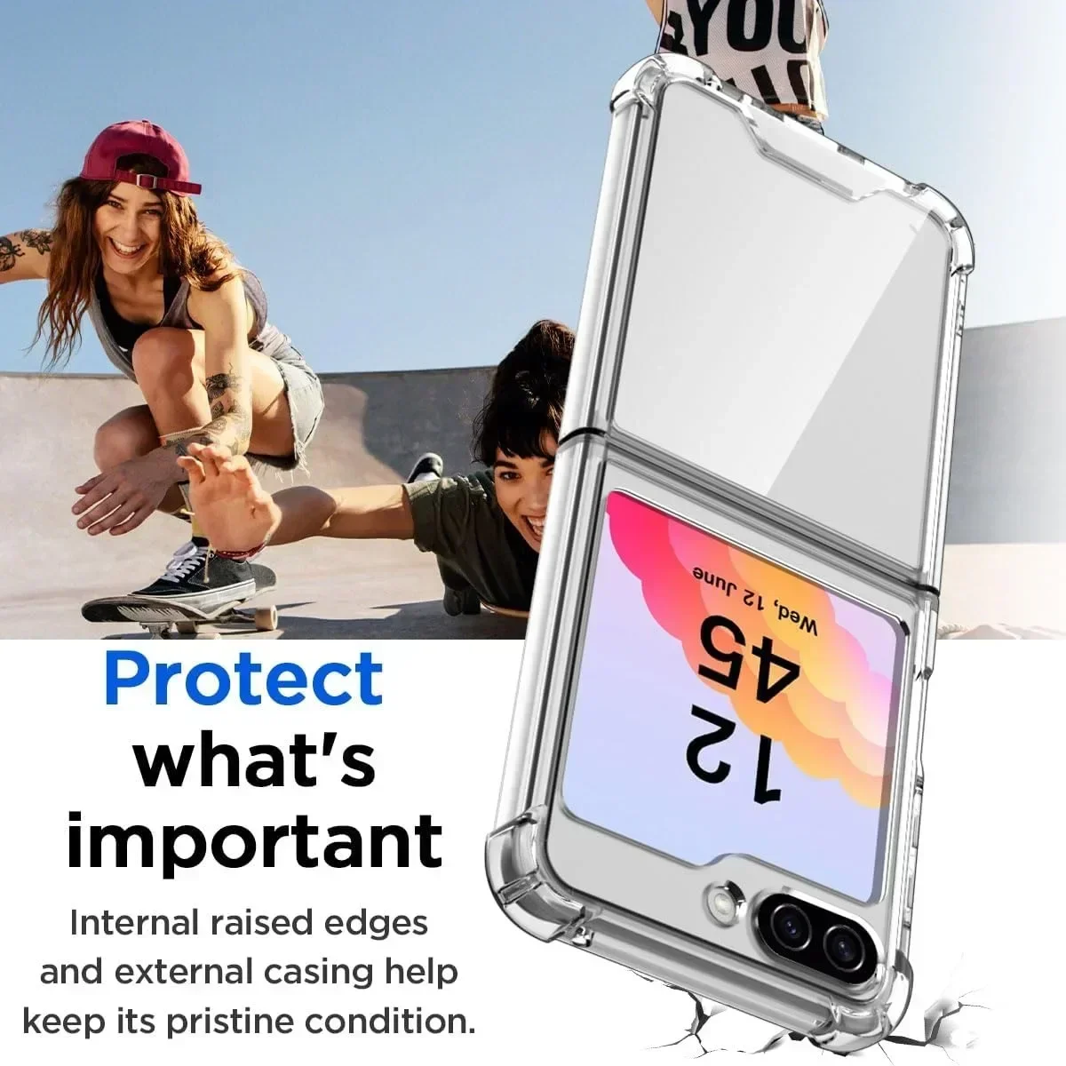 Clear Transparent Acrylic Hard PC Back TPU Protective Phone Case Cover