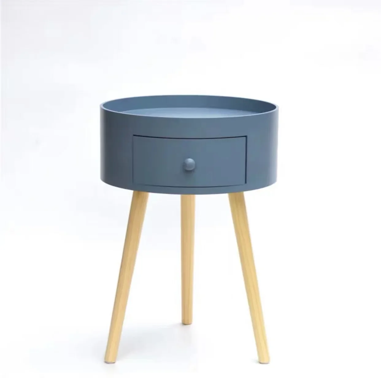 Bedside Cabinet Round Furniture Simple Modern Assembly Bedroom Nordic Style Children&lsquo;s Pink Sofa Side Table Small Circle Tables
