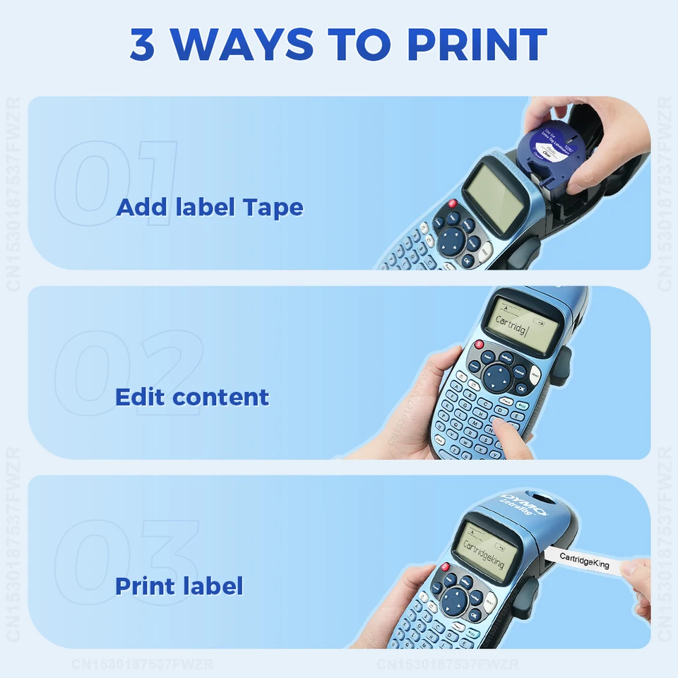 Impresora y etiquetadora manual portátil LetraTag LT-100H, máquina de etiquetado LT100H compatible con cintas Dymo LT de 12 mm (91201)_voghion.com