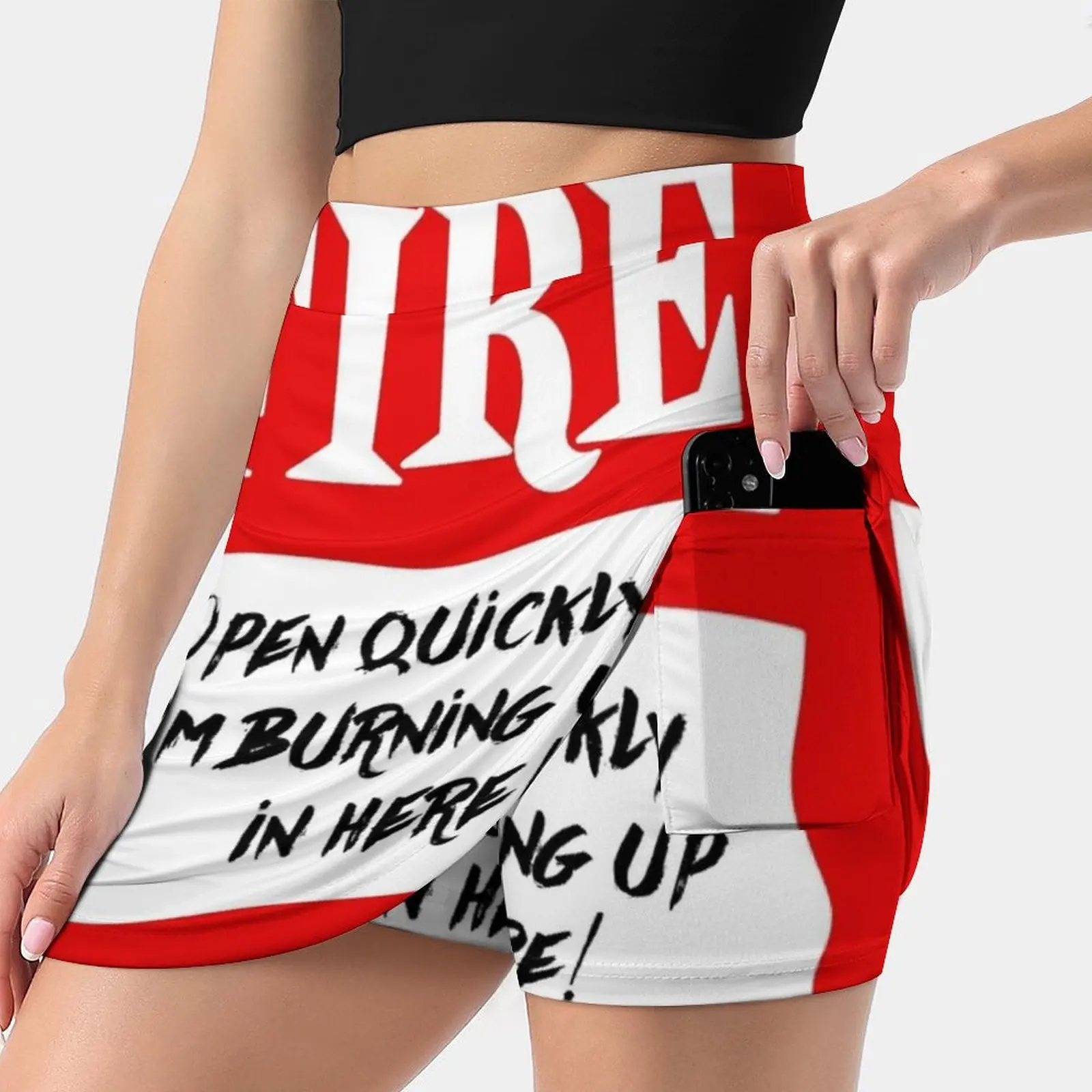 

Fire Halloween Quick And Easy Costume Taco Women's skirt Mini Skirts A Line Skirt With Hide Pocket Fire Sauce Hot Spicy