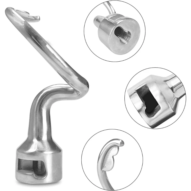 Dough Mixer Mixer Accessories Dough Hook Replacement for KitchenAid Stand Mixer Stainless Steel Dough Hook For K45 K45SS Stand Mixers
