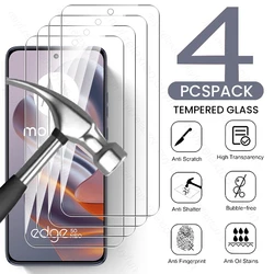 4-Pack 9H Tempered Glass Full Coverage Screen Protector Case for Edge 50 Neo 5G (4Pcs-Transparent)