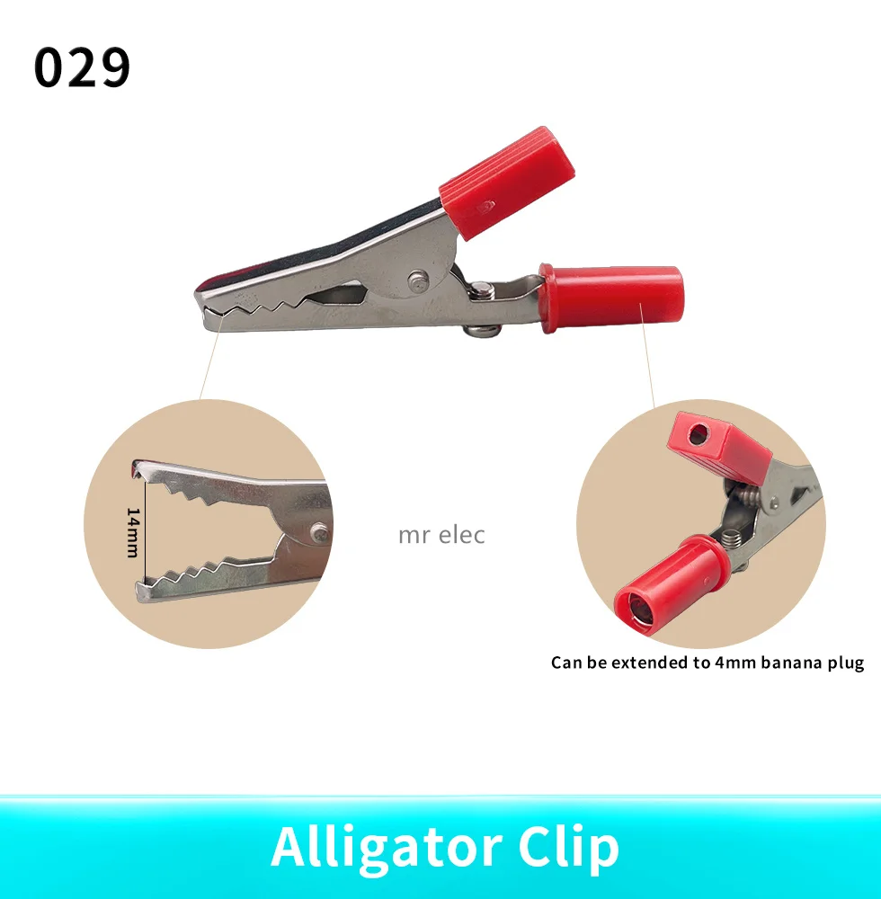 Insulated Crocodile clip Plastic Handle Cable Lead Test Charging Clamp Metal Crocodile Clamp Length 50mm alligator clips