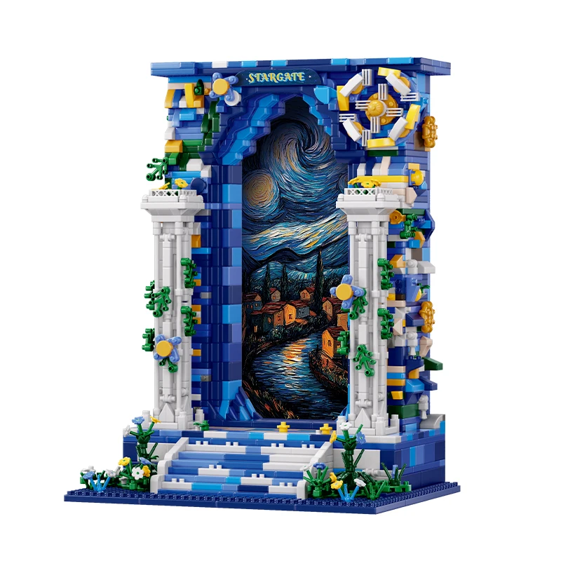1745PCS Dreamlike Starry Sky Door Building Blocks Sets Architectural Model Building Toys For Kids Adults Creative Ornaments