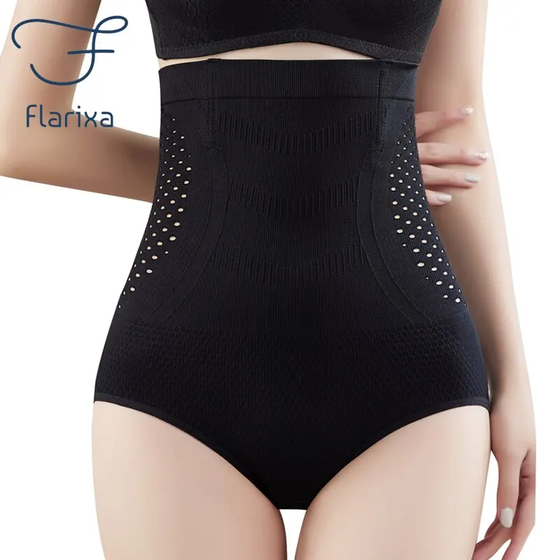 Flarixa High Waist Shaping Panties For Women Breathable Hollow Out