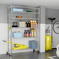 6-Tier disassembly and free assembly NSF-Certified Steel Wire Shelving with Wheels 1