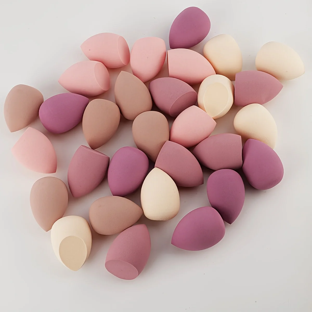 30Pcs Hydrophilic Makeup Sponge Set - Multi-Color Assorted for Liquid/BB Cream/Foundation | Wet&Dry Travel Kit