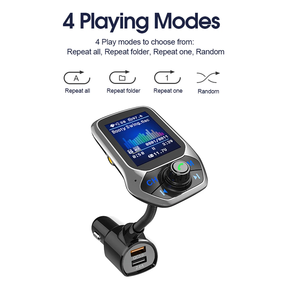 

T43 Bluetooth Car FM Transmitter MP3 Player Hands Free Radio Adapter Kit USB Charger High Quality Car Accessories