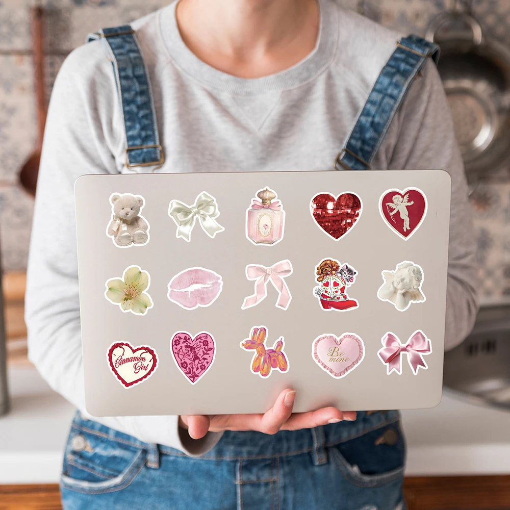 10/30/50pcs ​Cute Pink Girls Stickers Ins Style Coquette Cartoon Decoration DIY Skateboard Fridge Guitar Phone Wall Decals Toys 6