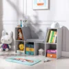 Kids Cube Organizer with Lounge Chair and Large Cube Shelving, Grey 2