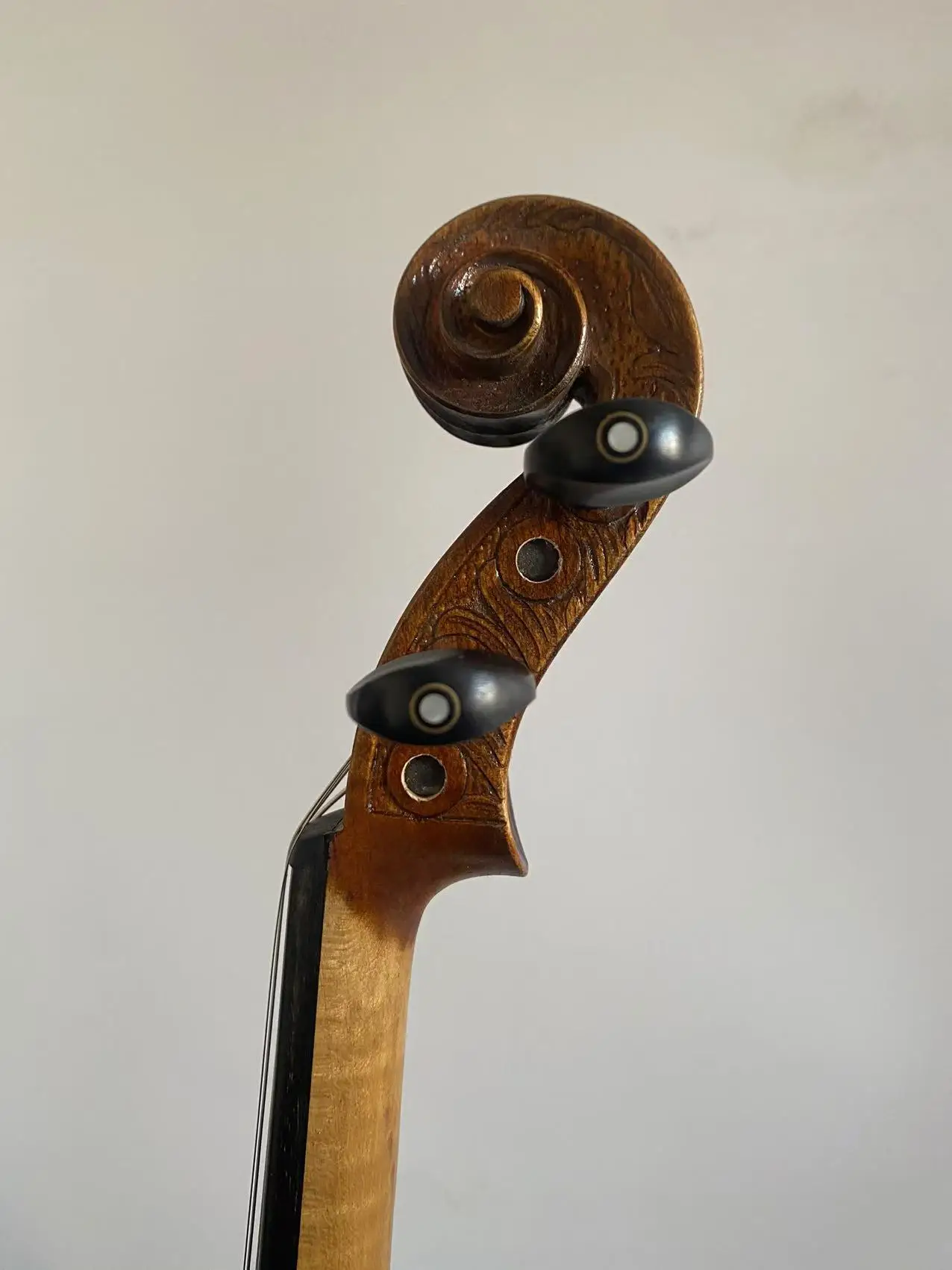 Antonio Stradivari 1715 copy violin hand carved flamed maple back violin