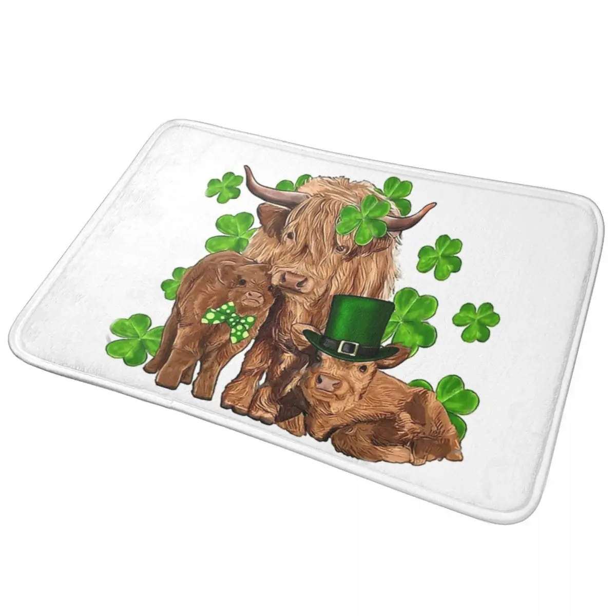 

Cattle Family Luck Doormat Anti-skid Super Absorbent Bathroom Floor Mat Home Entrance Rug Kitchen Bedroom Carpet Hallway Footpad