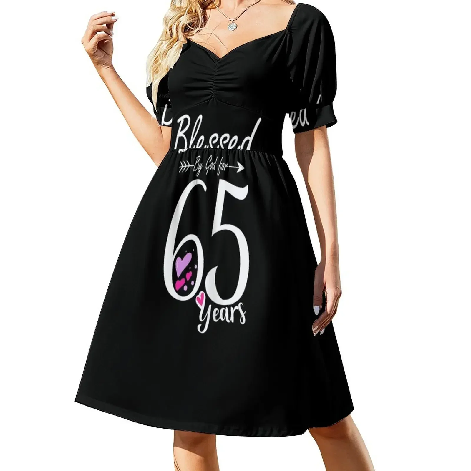 thumbnail image 1 of Camiseta de cumpleaños número 65 para mujer, regalo y bendición por 65 años, vestido de manga corta, vestidos para fiesta de graduación, vestidos largos para mujer, 1 of 7