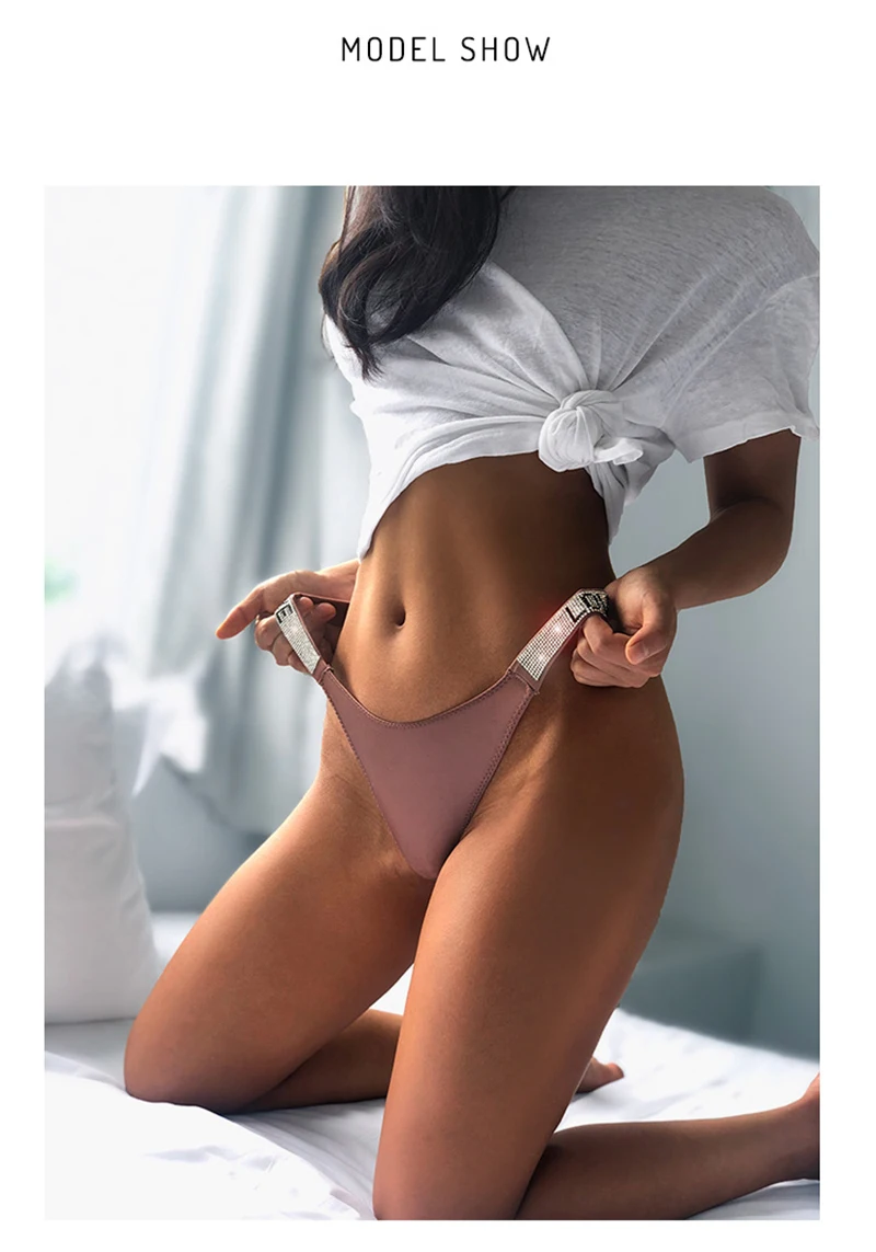 Description Picture 2 of itemSexy Women Pantie Crystal Rhinestone Letter Ladies Underwear Fitness Gym Love Thongs Low Rise Tanga Female Push Up Lingerie