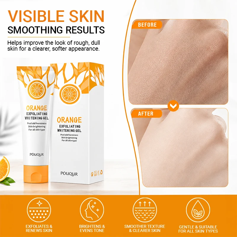 Orange Exfoliating Gel - Brightening & Hydrating Gentle Scrub