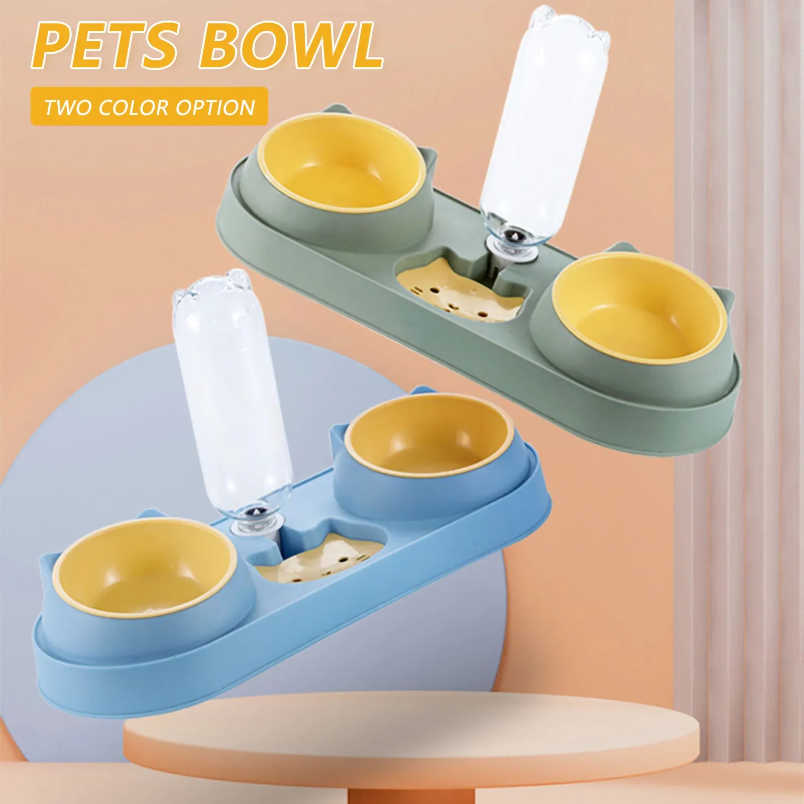 Title 2, Pet Cat Bowl Automatic Water Feeding Feeder Dog...