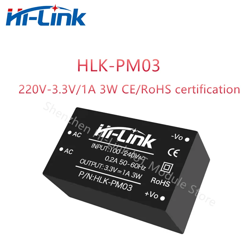 Hi-Link AC/DC HLK-PM03 3.3V 3W Mini Adjustable Power Supply Module Converter Intelligent Household 10pcs/Lot power adapter power supply switching power supply power converter